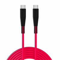 URBN 65W Fast Charging USB Type-C to Type-C Cable - Unbreakable Nylon Braided, PD Charging & Data Transfer - Compatible with iPhone 15, Smartphones, Laptops, MacBooks - 5 Feet, Pink