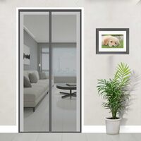 LifeKrafts Fiberglass Mosquito Screen Door Net Curtain with Magnets (190x90cm, Grey)