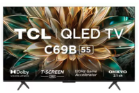 TCL 139 cm (55 inch) QLED Ultra HD (4K) Smart Google TV with Dolby Atmos 35W, ONKYO 2.1ch with Subwoofer (55C69B)