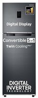Samsung 322 L, 3 Star, Convertible 5-in-1 Digital Inverter with Display Frost Free Double Door Refrigerator (RT37C4523B1/HL, Black Matt, 2024 Model)