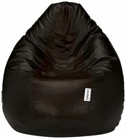 Amazon Brand - Solimo XXXL Bean Bag Cover Without Beans (Black and Brown, Faux Leather)