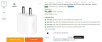 Apple 20W ,USB-C Power Charging Adapter for iPhone, iPad & AirPods (White)