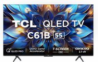 TCL 139 cm (55 inches) 4K Ultra HD Smart QLED Google TV 55C61B (Black)