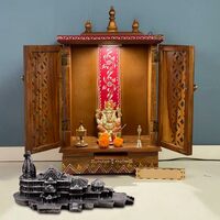 Shree Ram Mandir Ayodhya Model Temple Idol, Car Dash Board, Office, Study, Table, Gifitng and Interior Decoration, Silver Color