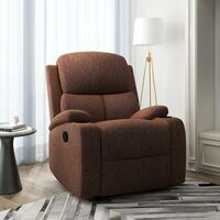 @home by Nilkamal Matt 1 Seater Fabric Manual Recliner with Cup Holder (Cocoa)