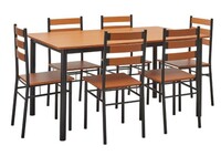 Solimo Carina Engineered Wood & Metal 6 Seater Dining Set