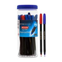 Reynolds AEROSLIM Ball Pen SET - 25 PENS (15 BLUE, 5 Black, 5 Red) | PENS WITH COMFORTABLE GRIP |BALL PENS FOR WRITING | PEN FOR STUDENTS & OFFICE STATIONERY | 0.7 mm TIP SIZE