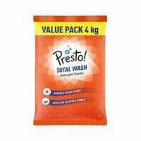 Presto Total Wash Detergent Powder 4 kg @ ₹159 only (39.75 / kg)