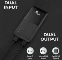 Kratos Legend Pro Power Bank with USB C/B input, Dual USB A Output, Slim Power Bank 10000mah compatible for iPhone (type A to lightning), samsung, Xiaomi, Oppo, Vivo, Remdi (use Type A to C/B cable) 