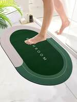 Cortina Premium Silicon Floor Mat, Bath Mat, Doormat, Bathroom Carpet, Cushion Mat Super Absorbent Soft Carpet, Quick Dry Dirt Barrier for Home, Office, (60x40), Green