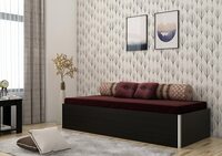 Spacewood Single Size Engineered Wood Bed with Box Storage (Particle Board - Natural Wenge)