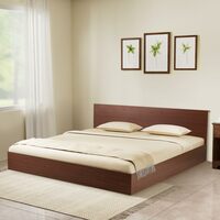 Solimo Uno Engineered Wood Queen Bed (Low Height - Platform Bed)