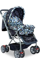 Limited-time deal: LuvLap Starshine Baby Stroller/Pram for 0 to 3 Years, New Born/Toddler/Kid, Lightweight, Adjustable backrest, 360° Swivel Wheel, Large storage basket, Reversible Handlebar (Blue) 