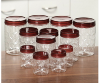 Milton Hexa 6 Set of 18 Brown Pet Jars 6 Pcs x 270 ml 6 Pcs x 665 ml 6 Pcs x 1.24 L