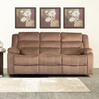 Home Centre Cairo Fabric 3-Seater Recliner - Brown, 3-Person Sofa [Rs 3500 Coupon + SBI CC Off]
