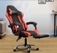 Homeland Design your Heritage Gaming Chair YG-7006 Office Chair PC Chair with Ergonomics Lumbar Support, Racing Style PU Leather High Back Adjustable Swivel Task Chair (Black & Red)