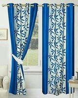 Soulful Creations Polyester Curtains for window 5 feet, 1 piece, Aqua (1, 5 Feet)