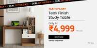 Pepperfry Deal of the Day: Bliss Study Table In Frosty White And Exotic Teak Finish