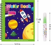 Toy Imagine™ Magic Water Coloring Doodle Book & Magic Pen Reusable | Magic Water Quick Dry Book | Water Colouring Book Doodle with Magic Pen | Painting Board for Children Education Drawing Pad (pack of 1)
