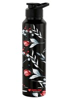 Flipkart Grocery - NIRLON Classic Flip UV Printed Single Wall Stainless Steel Sipper Cap Water Bottle 1000 ml Bottle  (Pack of 1, Black, Steel) (location specific)
