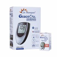 Dr. Morepen PREMIUM QUALITY BG03 GLUCOMETER ONLY WITH PACK OF 100 STERILE LANCET PINS (Grey, Blue)