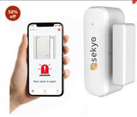  Sekyo WiFi Smart Door Sensor Alarm for home | Magnetic Wireless Door Open Alarm Security System | Real-time Notification on Smartphone | Wifi Required | App Control | Easy Installation (Pack of 1) 