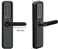 BonKaso H6 Smart Door Lock for Home and Office|6-Way Unlocking Features|Fingerprint|Passcode|Key Card Access|Bluetooth|Mechanical Key|OTP Access|2 Year Warranty|(Black)|(Free Installation) 