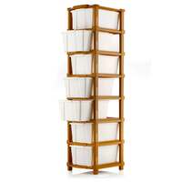 E-COSMOS Plastic Drawer Organizer Self Standard Rectangular Multi Purpose Modular Drawer System Large Chest of Drawer Organizer for Home Office,Product Dimension When assembeled (7 layer, White)