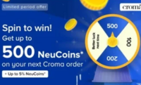 Tata Neu - Spin & Win upto ₹500 neu coins on Next Croma Order