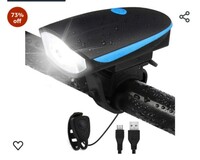 Techista 2-in-1 Rechargeable - Cycle Light (3 Modes) Cycle Light and Horn/Cycle Lights Rechargeable Waterproof (140 dB) Cycle Light with Horn Cycle LED Front Light | Cycle Bell