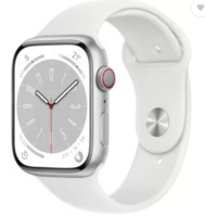 Apple Watch Series 8 GPS + Cellular with ECG app, Temperature sensor, Crash Detection  (White Strap, Regular)