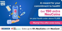 Tata Neu x 1Mg: Get 150 Extra Neucoins on order health order of ₹1499+ (user Specific)
