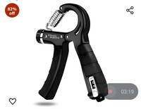 Fitness Mantra® Counter 10KG To 60KG Weight Adjustable Professional Counter Hand Gripper for Men & Women | Counter Hand Grip|Finger Exerciser|Power Gripper|Black Color|