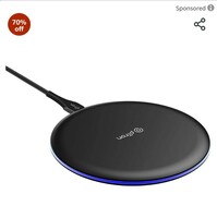 Limited-time deal: pTron Dynamo Ring Wireless Charger 15W, Compatible with Qi Wireless Charging Enabled Smartphones iPhone 14/13/12/11 Series, Galaxy S23/S22/S21/S20/Note20/10/10+ Series & 1m Type C Cable (Jet Black) 
