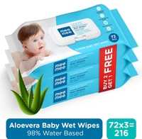 MeeMee Soft Cleansing Baby Wet with Lid | Aloe vera - Pack of 3