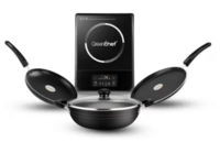 Greenchef Glaze Induction Pack 4Pcs Induction Bottom Non-Stick Coated Cookware Set (Aluminium, 4 - Piece)