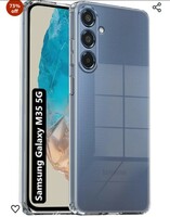 Fashionury Shockproof Crystar Clear Back Case Cover for Samsung Galaxy M35 5G | Transparent Back Cover | Raised Bumps for Camera & Screen Protection for Samsung Galaxy M35 5G