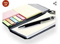 COI Note Pad/Memo Book with Sticky Notes & Clip Holder with Pen for Gifting