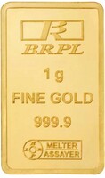 Bangalore Refinery 1g Gold Bar 24 (9999) K 1 g Gold Bar