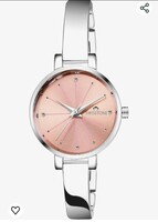 SWISSTONE Analog Stainless Steel Silver Plated Women's Watch (Pink Dial Silver Colored Strap)

