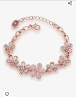 Shining Diva Fashion Latest 18k Rose Gold Stylish Bracelet Earrings Combo Jewellery For Women and Girls

