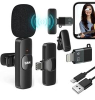 MAK Wireless Lapel for YouTube, Vlogging, Recording for Android/iPhone/PC Microphone
