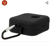 amazon basics Case for Nothing Ear 1, Tws Soft Silicone Pouch with Hook, 360° Full Shock-Absorbing Protection for Earbuds(Black) (Cover Only)