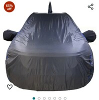 Autofact Waterproof Car Body Cover Compatible with Maruti Baleno New (2022 to 2023), with Mirror and Antenna Pockets,210D Waterproof Grey Color fabric, with Blue Piping, Shinning Look

