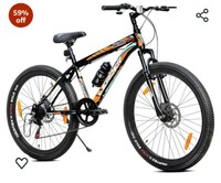 Leader Beast 29T Multispeed (7 Speed) Mountain Bike with Front Suspension & Dual Disc Brake - Black/Orange. Ideal for 15 + Years (Frame: 19 
