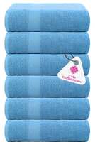 Casa Copenhagen - Egyptian Cotton Feather lite 6 Pcs Face Towel (30 X 30cm) Colour : Powder Blue