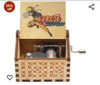 AUGEN Music Box Gift- Wooden Music Box, Laser Engraved Vintage Music Boxes Birthday/Valentine's Day Gift Naruto (Mini 6)