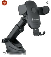 Portronics Clamp M2 Adjustable Car Mobile Phone Holder Stand for Dashboard & Windshield, 360° Rotational, Strong Suction Cup, Compatible with 4 to 6 inch Devices(Black)

