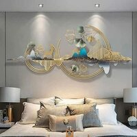 Delight World Decorative Metal 60 cm Wall Art Mountain with Deer for Wall Decoration |Decorative Hanging & Sculpture for Home Living Room Decor Bedroom