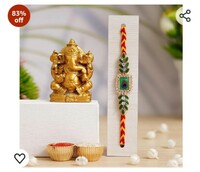 Webelkart New Rakhi for Brother With Ganesh Ji Idol Rakhi Set Rakhee for Brother Sister Bracelets Rakhi Gifts for Bhaiya Lumba Rakhi for Bhabhi